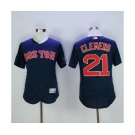 Men's Boston Red Sox #21 Roger Clemens Majestic Navy blue Flexbase Authentic Collection Player Jersey