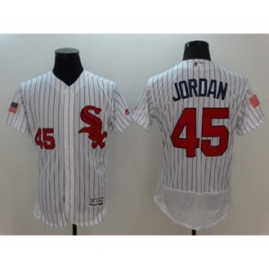 Men's Chicago White Sox #45 Michael Jordan Majestic White Fashion Stars & Stripes Flex Base Player Jersey