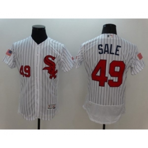 Men's Chicago White Sox #49 Chris Sale Majestic White Fashion Stars & Stripes Flex Base Player Jersey