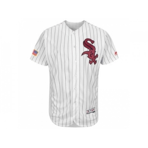Men's Chicago White Sox Blank White Stitched 2016 Fashion Stars & Stripes Flex Base Baseball Jersey