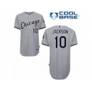 Men's Majestic Chicago White Sox #10 Austin Jackson Replica Grey Road Cool Base MLB Jersey