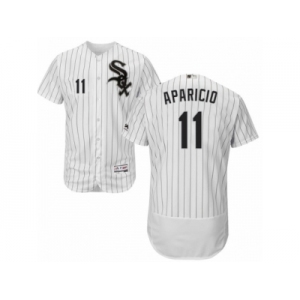 Men's Majestic Chicago White Sox #11 Luis Aparicio White Black Flexbase Authentic Collection MLB Jersey