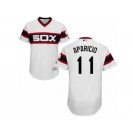 Men's Majestic Chicago White Sox #11 Luis Aparicio White Flexbase Authentic Collection MLB Jersey