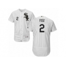 Men's Majestic Chicago White Sox #2 Nellie Fox White Black Flexbase Authentic Collection MLB Jersey