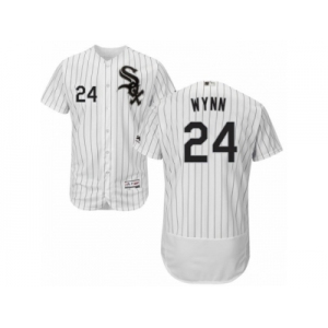 Men's Majestic Chicago White Sox #24 Early Wynn White Black Flexbase Authentic Collection MLB Jersey