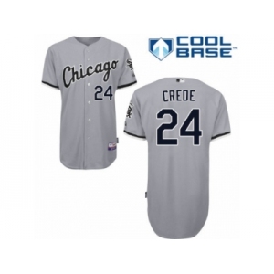 Men's Majestic Chicago White Sox #24 Joe Crede Authentic Grey Road Cool Base MLB Jersey