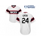 Men's Majestic Chicago White Sox #24 Joe Crede Authentic White 2013 Alternate Home Cool Base MLB Jersey