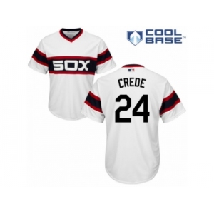 Men's Majestic Chicago White Sox #24 Joe Crede Authentic White 2013 Alternate Home Cool Base MLB Jersey