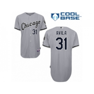 Men's Majestic Chicago White Sox #31 Alex Avila Replica Grey Road Cool Base MLB Jersey