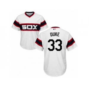 Men's Majestic Chicago White Sox #33 Zach Duke Authentic White 2013 Alternate Home Cool Base MLB Jersey