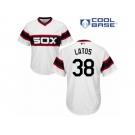 Men's Majestic Chicago White Sox #38 Mat Latos Authentic White 2013 Alternate Home Cool Base MLB Jersey