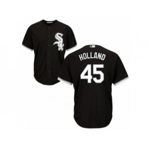 Men's Majestic Chicago White Sox #45 Derek Holland Replica Black Alternate Home Cool Base MLB Jersey