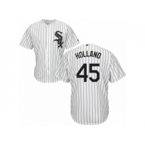 Men's Majestic Chicago White Sox #45 Derek Holland Replica White Home Cool Base MLB Jersey