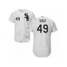 Men's Majestic Chicago White Sox #49 Chris Sale White Black Flexbase Authentic Collection MLB Jersey