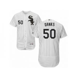 Men's Majestic Chicago White Sox #50 John Danks White Black Flexbase Authentic Collection MLB Jersey