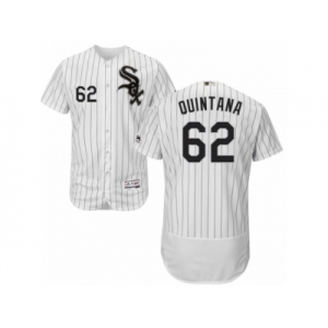 Men's Majestic Chicago White Sox #62 Jose Quintana White Black Flexbase Authentic Collection MLB Jersey