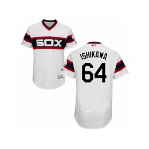 Men's Majestic Chicago White Sox #64 Travis Ishikawa White Flexbase Authentic Collection MLB Jersey