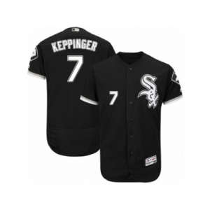 Men's Majestic Chicago White Sox #7 Jeff Keppinger Black Flexbase Authentic Collection MLB Jersey