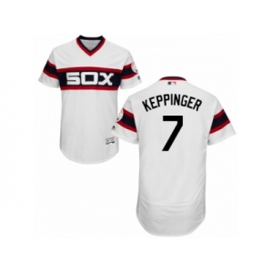 Men's Majestic Chicago White Sox #7 Jeff Keppinger White Flexbase Authentic Collection MLB Jersey