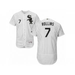 Men's Majestic Chicago White Sox #7 Jimmy Rollins White Black Flexbase Authentic Collection MLB Jersey