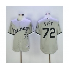 Men's Majestic Chicago White Sox #72 Carlton Fisk Grey Flexbase Authentic Collection MLB Jersey