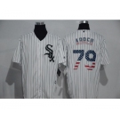 Men's Majestic Chicago White Sox #79 Jose Abreu White USA Flag Fashion MLB Jersey