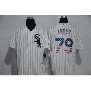 Men's Majestic Chicago White Sox #79 Jose Abreu White USA Flag Fashion MLB Jersey