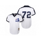 Men's Mitchell and Ness Chicago White Sox #72 Carlton Fisk Authentic White Throwback MLB Jersey