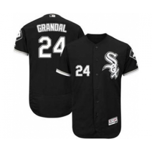 Men's White Sox #24 Yasmani Grandal Black Flexbase Authentic Collection Stitched Baseball Jersey