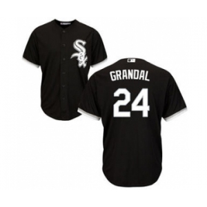 Men's White Sox #24 Yasmani Grandal Black New Cool Base Stitched Baseball Jersey