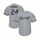 Men's White Sox #24 Yasmani Grandal Grey New Cool Base Stitched Baseball Jersey