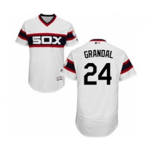 Men's White Sox #24 Yasmani Grandal White Flexbase Authentic Collection Alternate Home Stitched Baseball Jersey