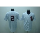 mlb chicago white sox #2 fox m&n white(black strip)