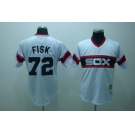 mlb chicago white sox #72 fisk m&n white