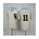 mlb jerseys chicago white sox #11 aparicio cream(grey strip)[m&n]