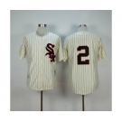 mlb jerseys chicago white sox #2 fox cream(black strip)[m&n]