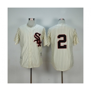 mlb jerseys chicago white sox #2 fox cream(black strip)[m&n]