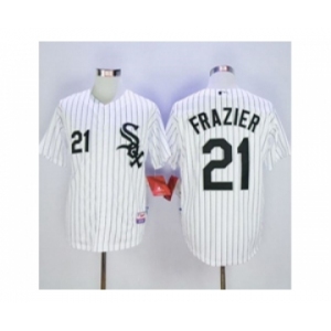 mlb jerseys chicago white sox #21 frazier white[black stripe]