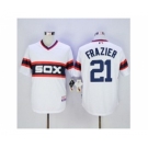 mlb jerseys chicago white sox #21 frazier white[m&n]