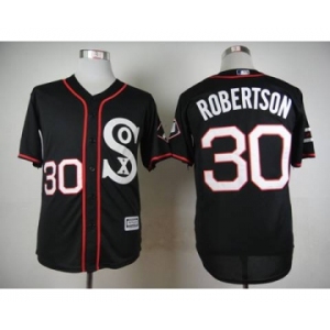 mlb jerseys chicago white sox #30 robertson black[2015 new][robertson]