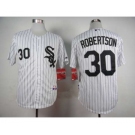 mlb jerseys chicago white sox #30 robertson white(black strip)[robertson]