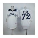 mlb jerseys chicago white sox #72 fisk white[m&n]