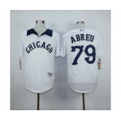 mlb jerseys chicago white sox #79 abreu white[m&n]