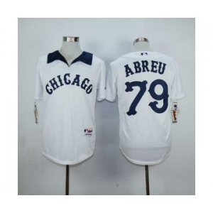 mlb jerseys chicago white sox #79 abreu white[m&n]