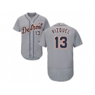 Detroit Tigers #13 Omar Vizquel Grey Flexbase Authentic Collection Stitched MLB Jersey