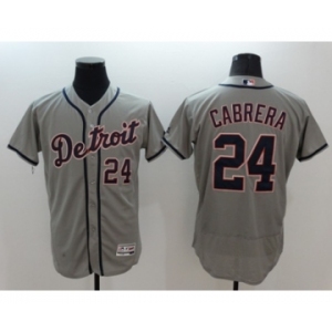 Men Detroit Tigers #24 Miguel Cabrera Majestic Gray Flexbase Authentic Collection Player Jersey
