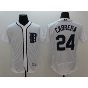 Men Detroit Tigers #24 Miguel Cabrera Majestic white Flexbase Authentic Collection Player Jersey