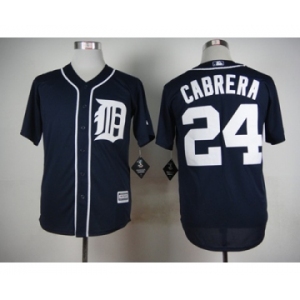 Men Detroit Tigers #24 Miguel Cabrera Navy Blue 2016 Official Cool Base Jersey
