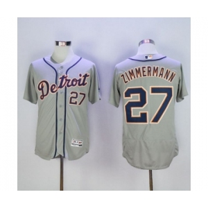 Men Detroit Tigers #27 Jordan Zimmermann Majestic Gray Flexbase Authentic Collection Player Jersey