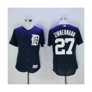 Men Detroit Tigers #27 Jordan Zimmermann Majestic Navy Blue Flexbase Authentic Collection Player Jersey